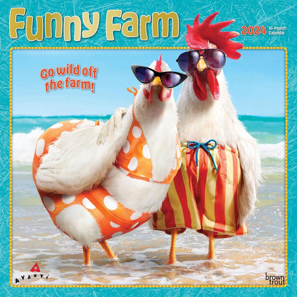 Avanti Funny Farm | 2024 12 x 24 Inch Monthly Square Wall Calendar