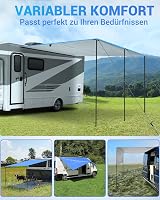 SUPAREE Lakókocsi lakóautó napellenző 210D oxford 3 szegőléc csíkos UV és vízálló ponyva 3,5 x 2,4 m furgonhoz és motorhome-hoz 2