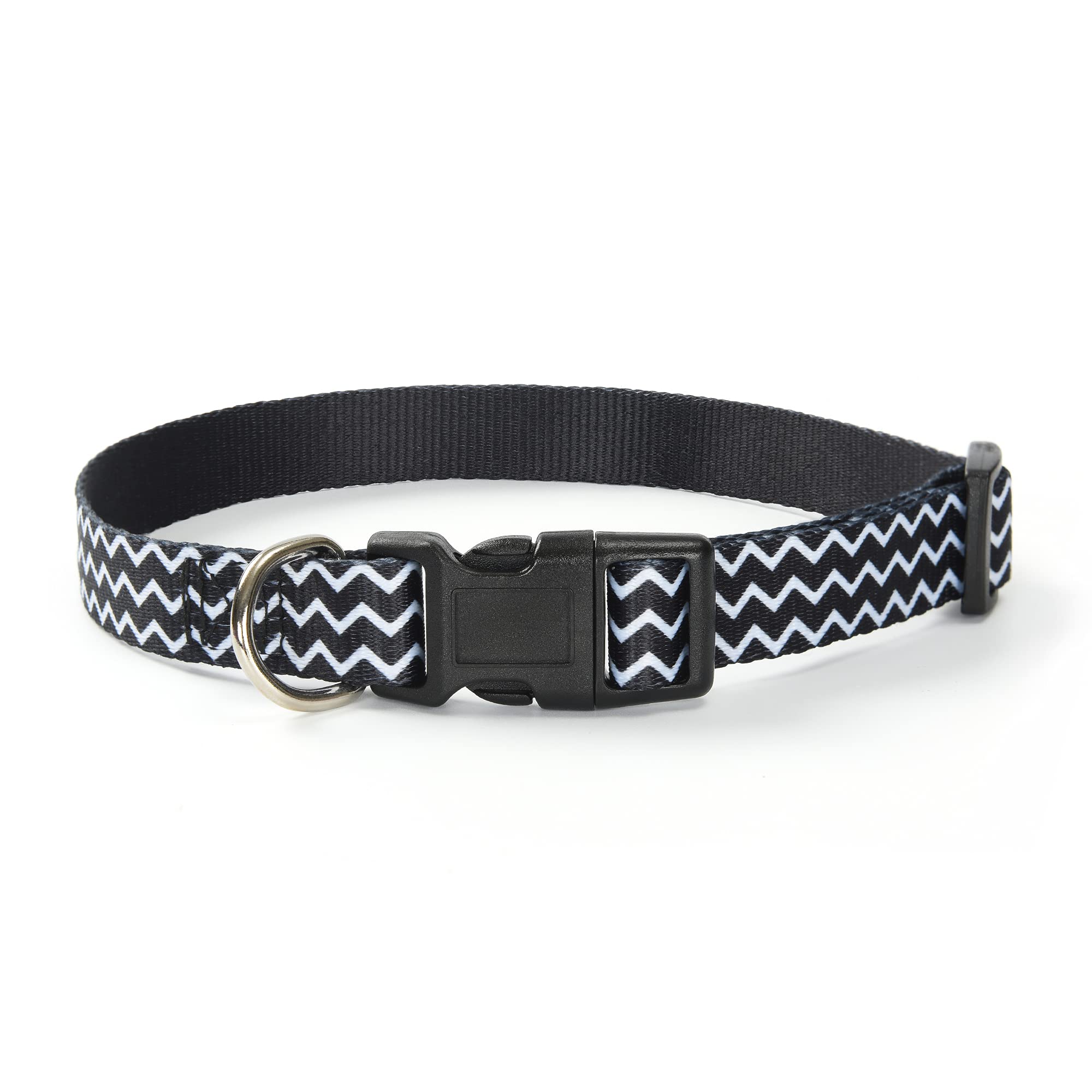 Mile High Life Nylon Puppy Dog Collar Nylon w Cute Patterns Lightweight Girl Boy Collar for Small/Medium/Large Dogs (Black...