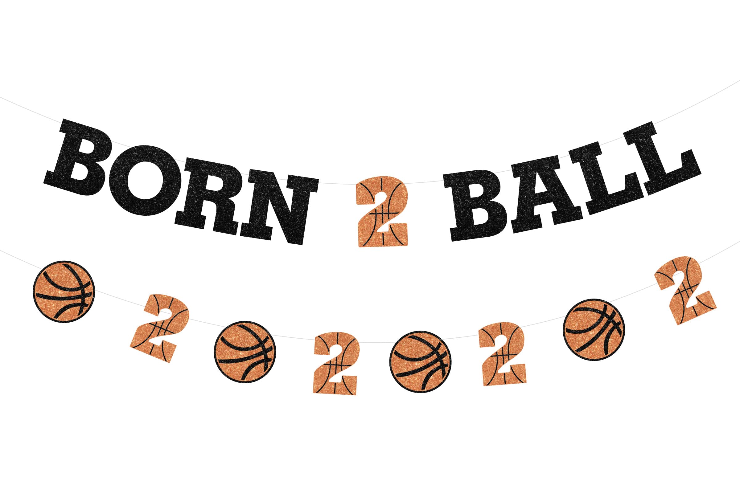 Sursurprise Basketball Birthday Party Decorations, Born 2 Ball Banner, Basketball Garland, Sports Party Supplies for Boys 2nd Birthday