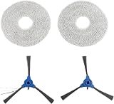 Hoppipola 2 brosses latérales et 2 chiffons de nettoyage pour robot aspirateur Cecotec Conga M100 Spin AI - Kit de pièces de rechange pour un nettoyage efficace des coins et des sols - 8
