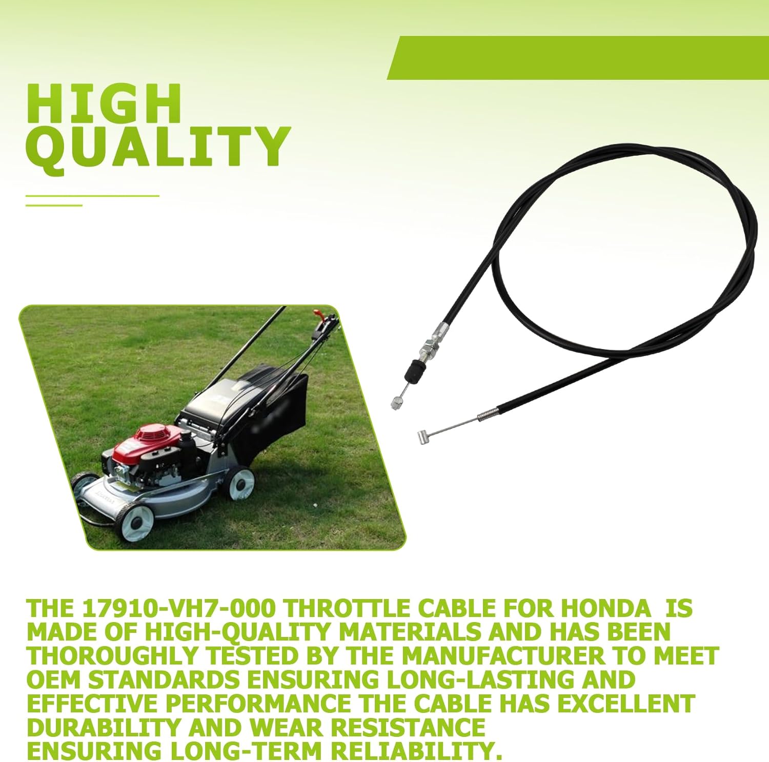 17910-VH7-000 Lawn Mower Throttle Cable for Honda Mowers Part,Fits for Honda HRX217, HRX217K1, HRX217K2, HRX217K3 & HRX217K4 Model Mowers,Replaces part number 17910-VH7-000
