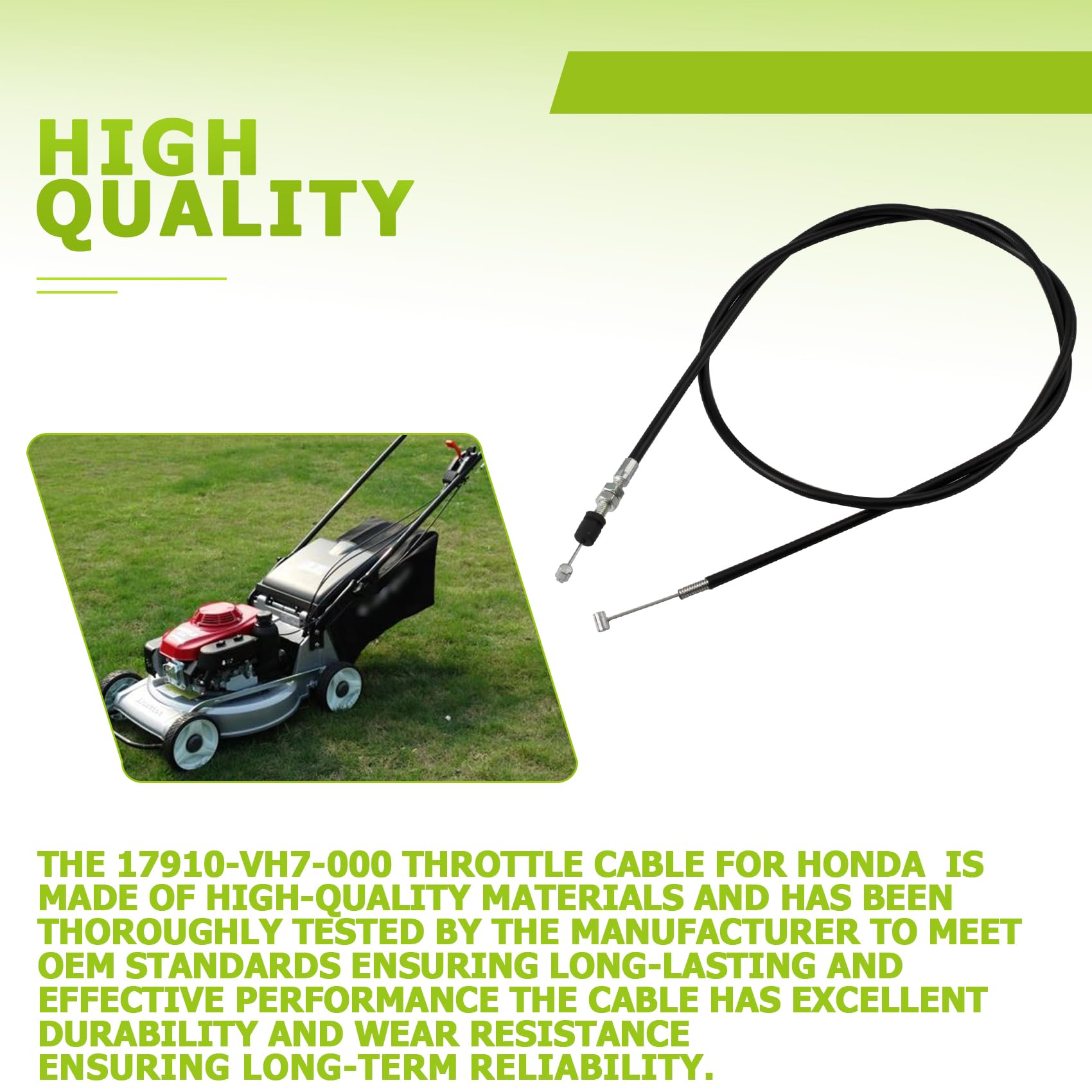 Honda CABLE A, THROTTLE 17910-MY6-670 OEM NEW