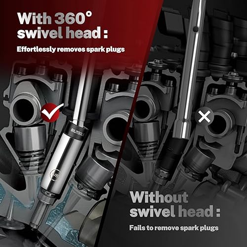 Miniatura 6 de BILITOOLS Juego de 6 bujías giratorias magnéticas de 38 pulgadas, incluye 916 pulgadas, 58 pulgadas, 0.551 in, 0.630 in y unidad de 38 pulgadas con