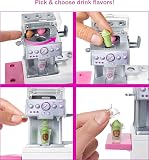 Barbie Kawiarenka Zestaw do zabawy + Lalka (30 cm) blondynka i ponad 20 realistycznych akcesoriów: ekspres do kawy i maszyna do koktajli w jednym, od 3 roku życia, GMW03