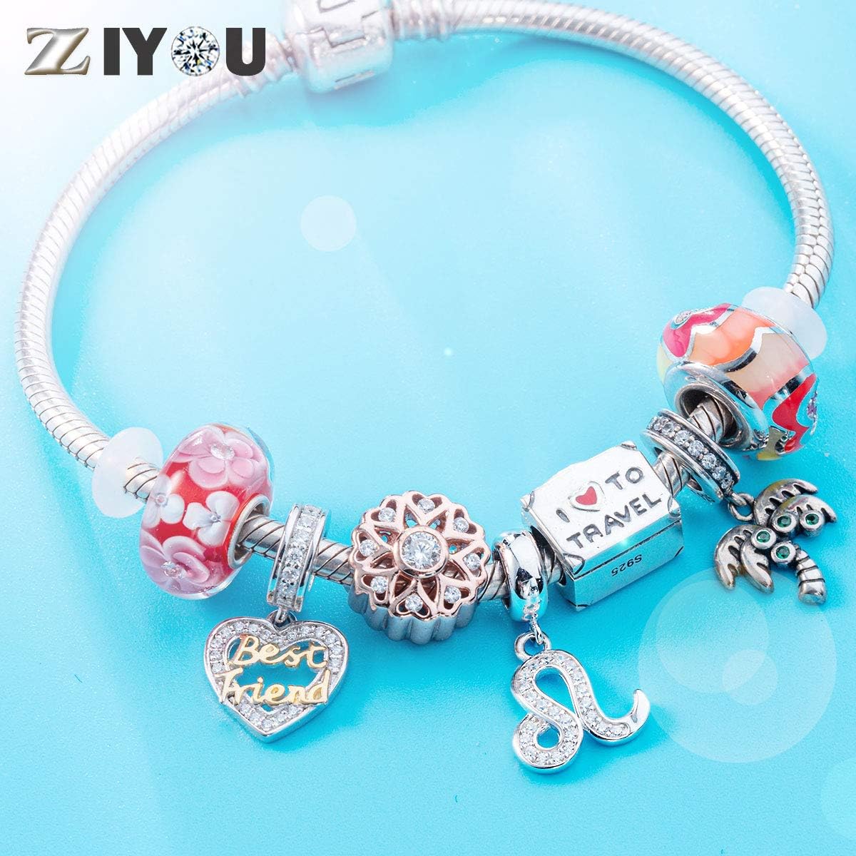 Leo Zodiac Sign Dangling Charms Fit Pandora Birthday Bracelets - 925 Sterling Silver Constellation/Horoscope Necklace Pendants Beads, Gifts for Husband/Christmas - Image 4