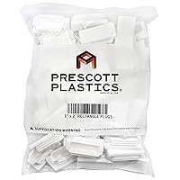 Vista 8 de Prescott Plastics 1 enchufe rectangular de plástico de 2 pulgadas (paquete de 50), tapa de extremo blanco para tubos de metal, valla, inserto