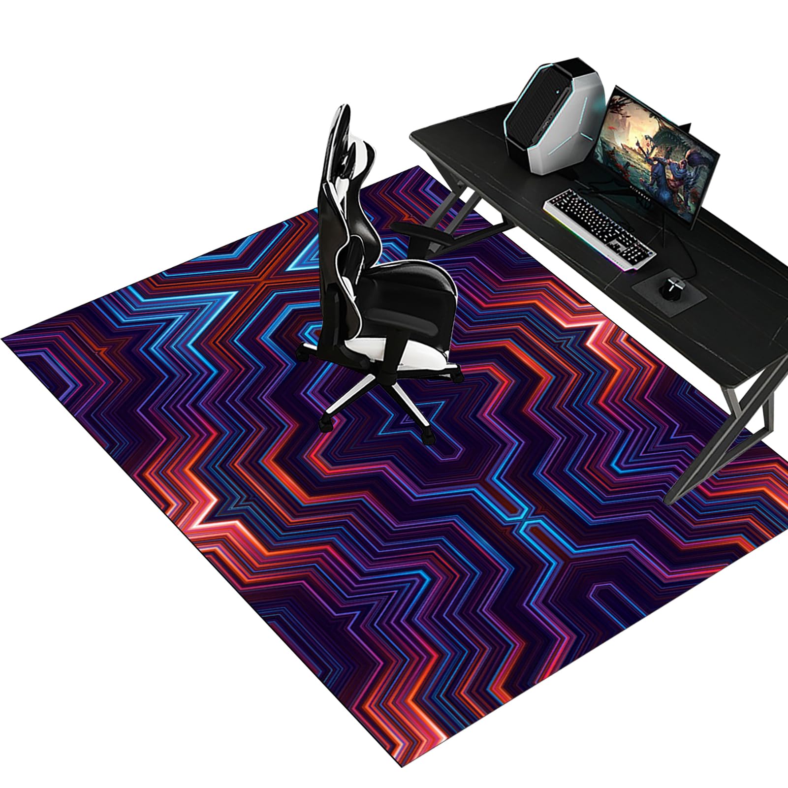 Gaming Chair Floor Protector | Office Desk Non-slip Rectangle Mat | Multi-Purpose Durable Mat for Hardwood, Tile, Laminate Floors - 90 x 120 cm