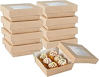 Vista 18 de Restaurantware Cafe Vision Cajas de postre de 27 onzas con ventana, 25 cajas resistentes para hornear, tapa desmontable, papel kraft resistente a