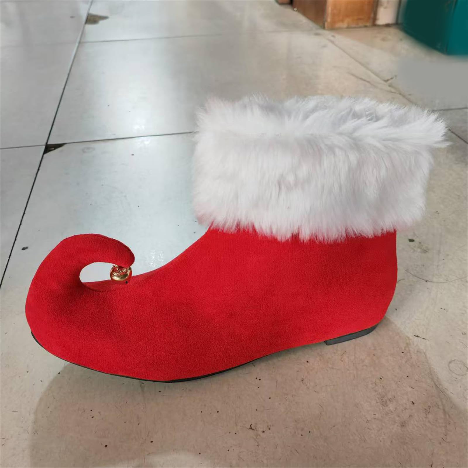 LUOFENG Fundas de zapatos de payaso de Navidad, fundas de felpa para zapatos, fundas de zapatos de elfos, cubrezapatos de payaso, cosplay, accesorios de disfraz de Halloween