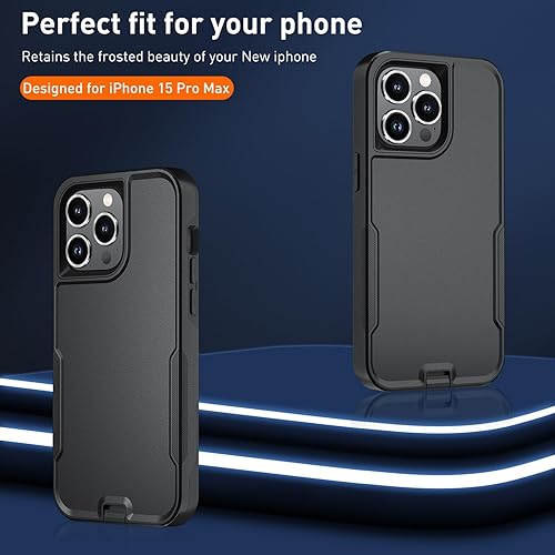 Miniatura 2 de SunRemex Funda magnética para iPhone 15 Pro Max con protector de lente de cámara y protector de pantalla de vidrio templado, compatible con