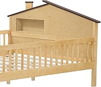 Vista 150 de Modern Full Size Platform Bed Storage Headboard and Safety Guardrail for Kids, Function Wood Platform Bed Frame with Built-in LED Light for Boy