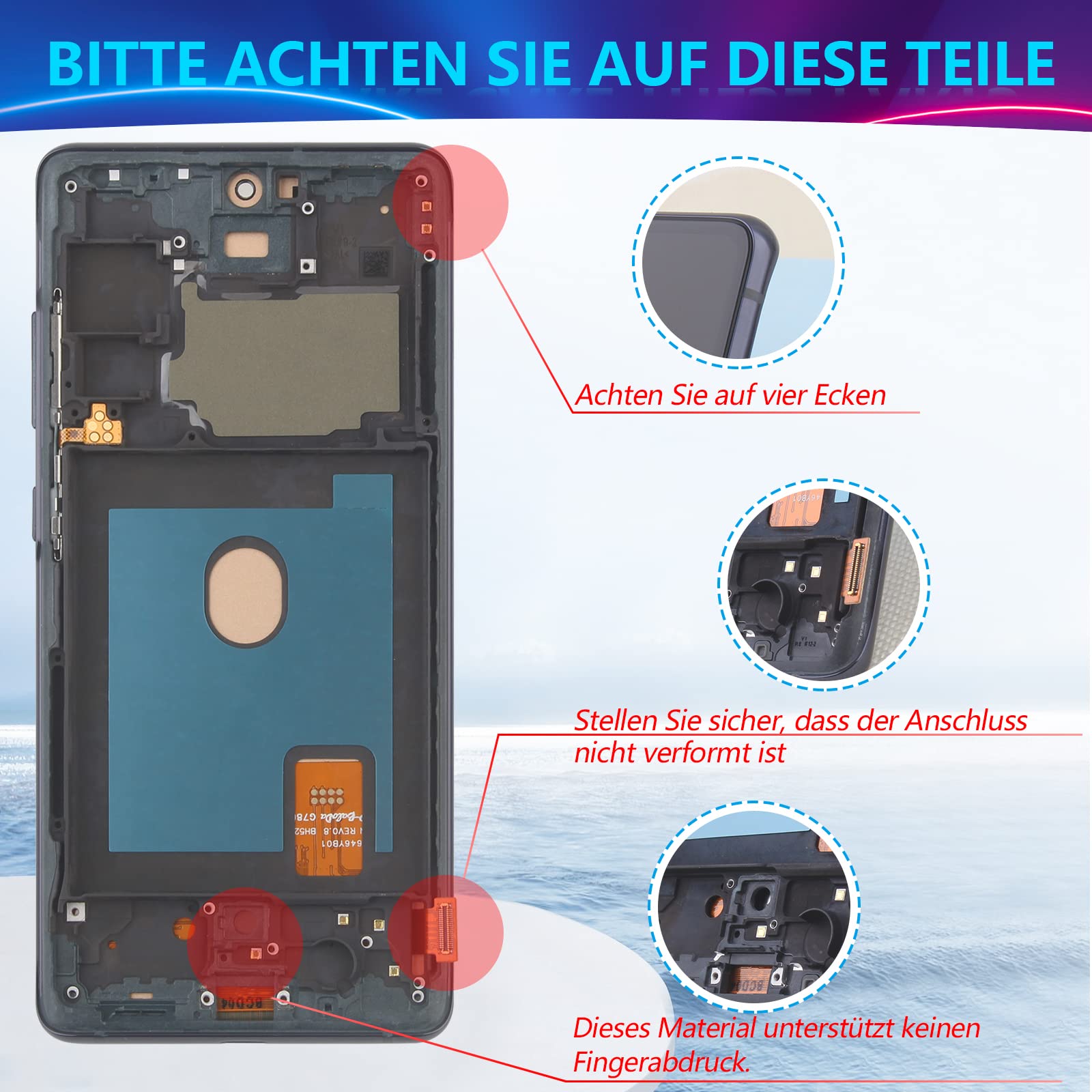 RongZy für Samsung Galaxy S20 FE/S20 FE 5G LCD Bildschirmersatz für Samsung Galaxy S20 FE Touchscreen Digitalisierer Display mit Werkzeugen (Schwarz mit Rahmen)