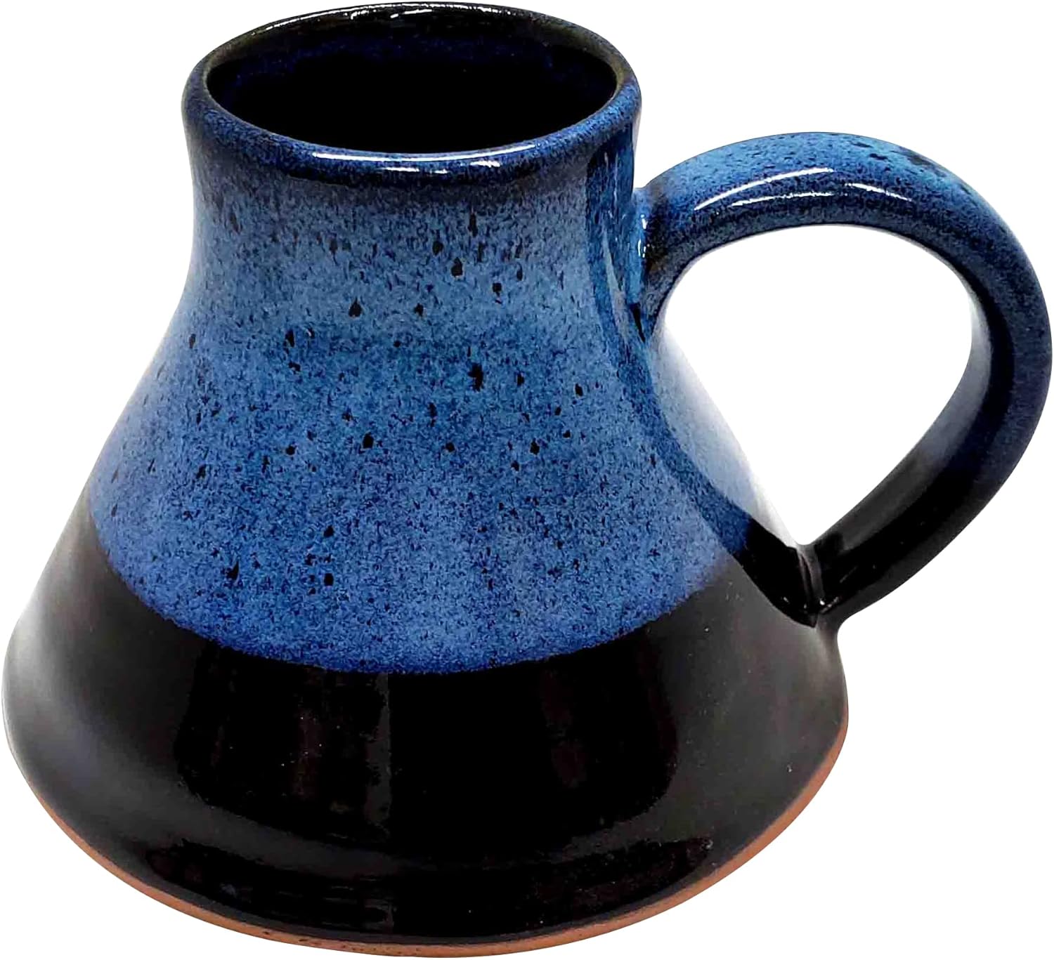 ALWAYS AZUL POTTERY Wide Bottom Travel Mug in Indian Summer Glaze - Handmade Ceramic Mug, Microwave Safe, Polished Pottery for Coffee, Tea & Hot Drinks, Unique, Stylish, Durable Ceramic Coffee Cup