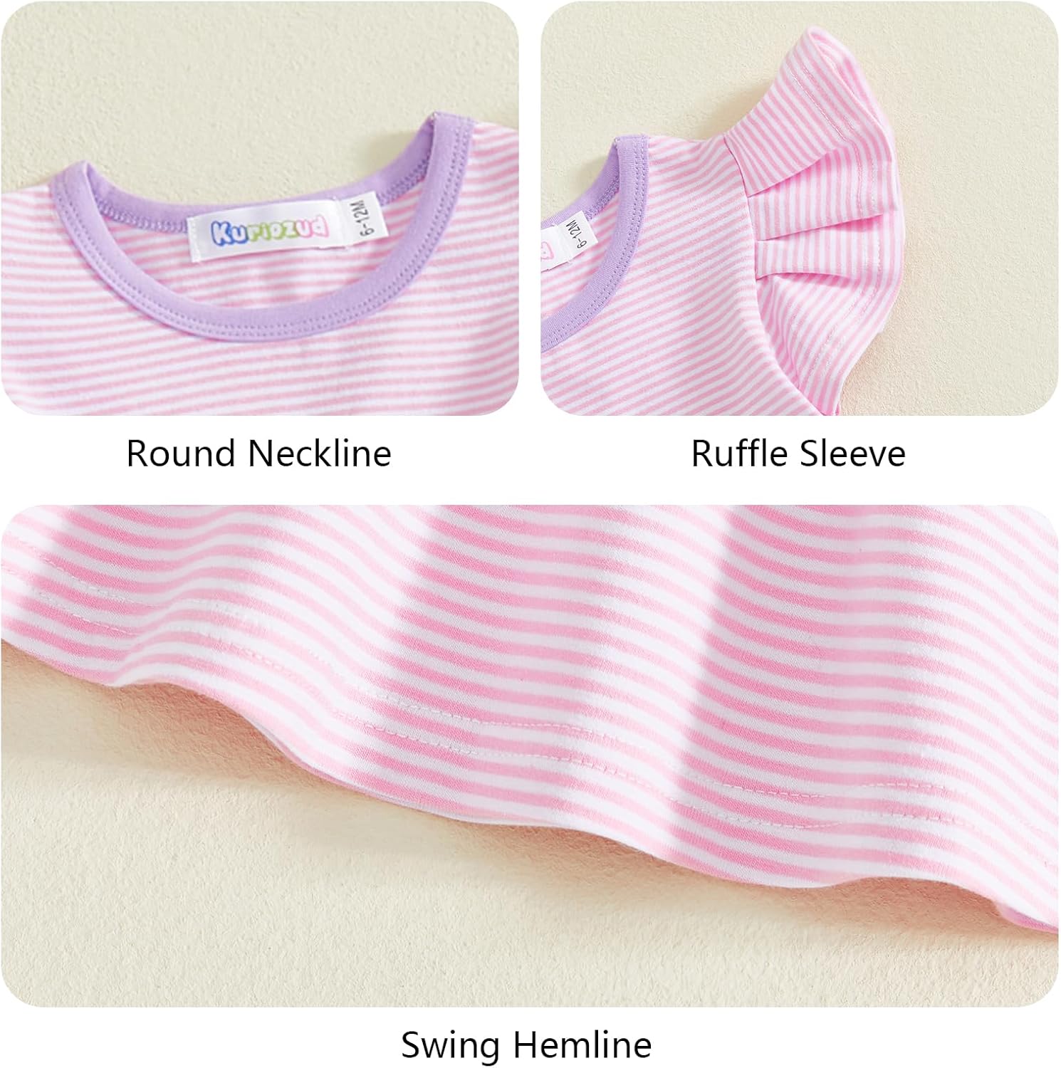 Kuriozud Toddler Baby Girl Clothes Sleeveless Shirts Tunic Top and Ruffle Pants Set 2 Piece Spring Summer Outfits - Image 4