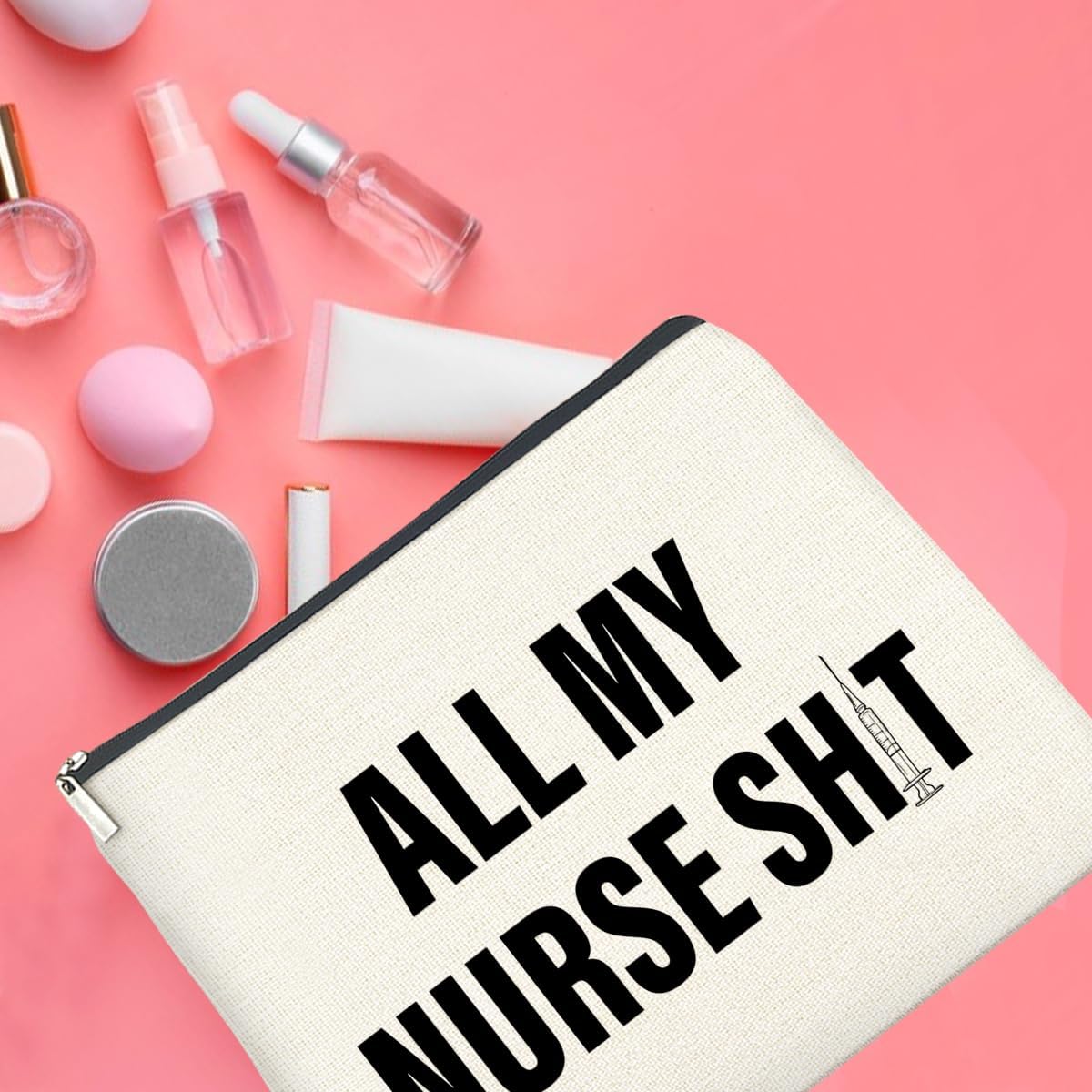 Funny Nurse Makeup Bag Gifts for Women, RN Nurse Practitioner Nursing Assistant Gifts Cosmetic Bag Zipper Pouch - Image 5