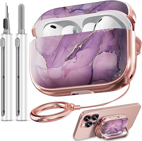 Miniatura 51 de Inesore Funda rígida para AirPods Pro de 2ª generación con candado, diseño de flores, lindo AirPod Pro 2, fundas rígidas para iPod Pro para mujeres