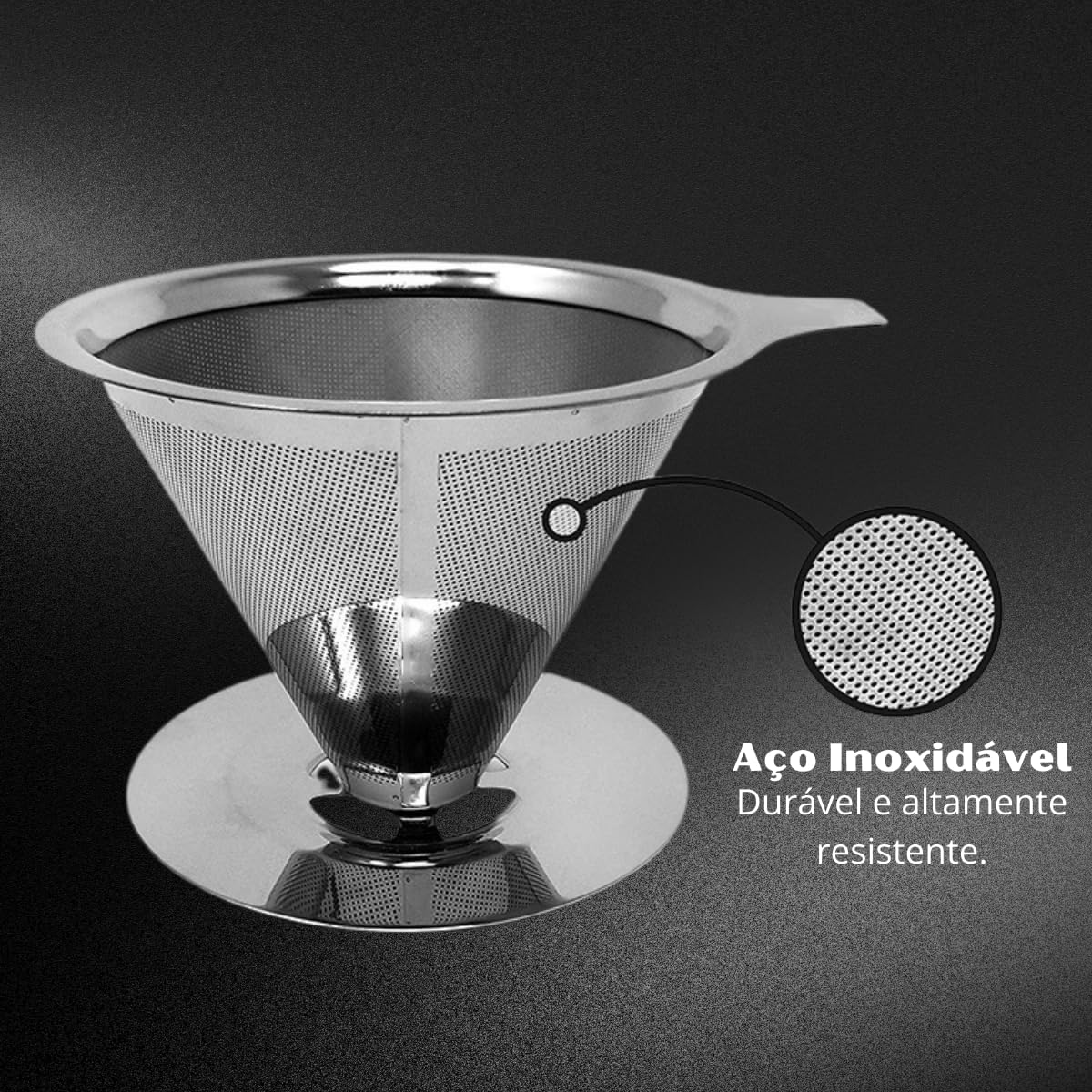 Filtro Coador de Café Reutilizável Inox 103 com Dupla Camada e Malha Fina – Dispensa Papel e Preserva o Sabor Filtro Coador de Café Reutilizável Inox 103 com Dupla Camada e Malha Fina – Dispensa Papel e Preserva o Sabor