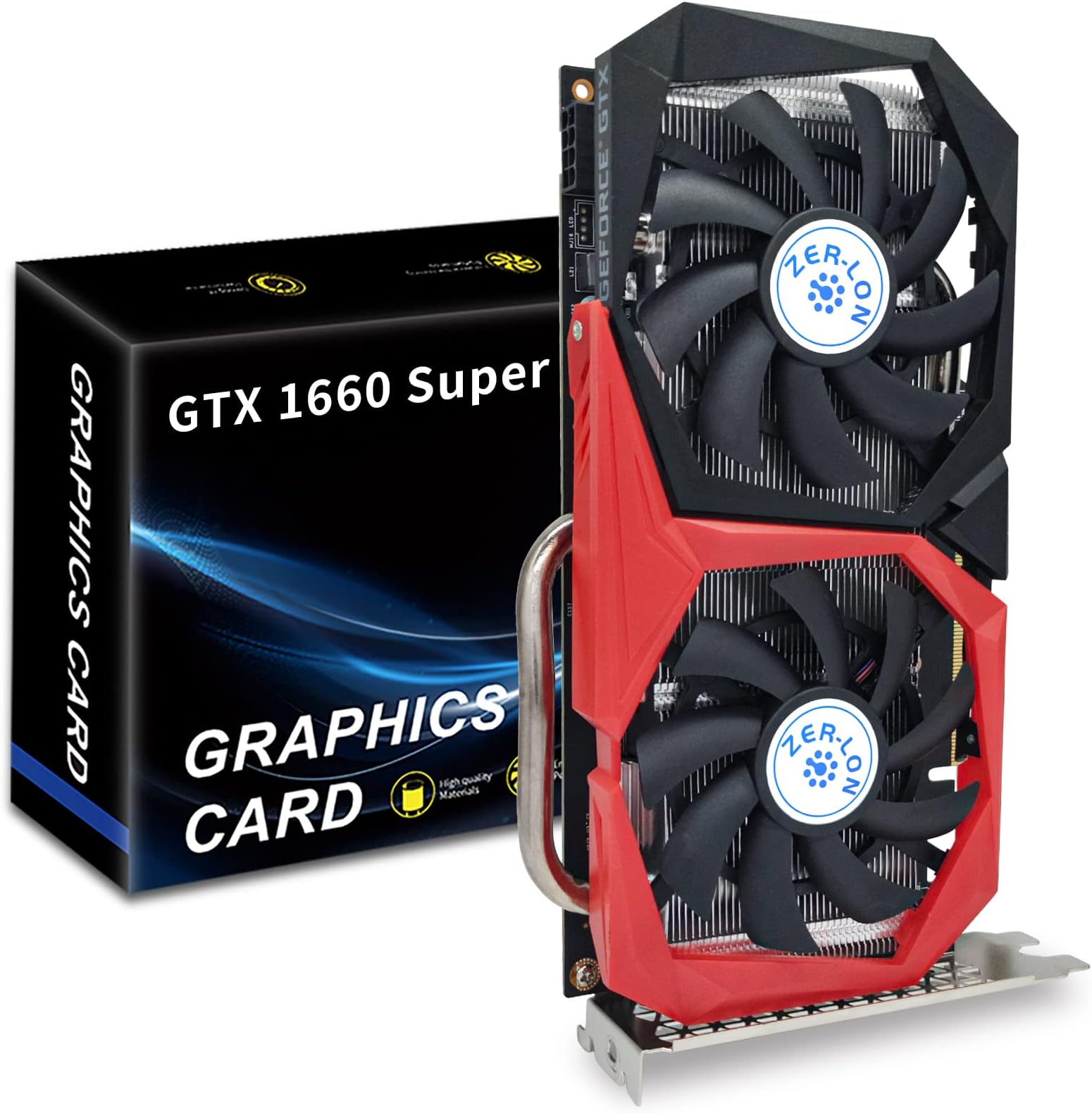 ZER-LON GeForce GTX 1660 Super 6GB Graphics Cards, GDRR6 192Bit PCIE 3.0X16 Computer Gaming Gpu, Dual Freeze Fans Video Card with HDMI/DP/DVI Ports Support 4K and 8K HD