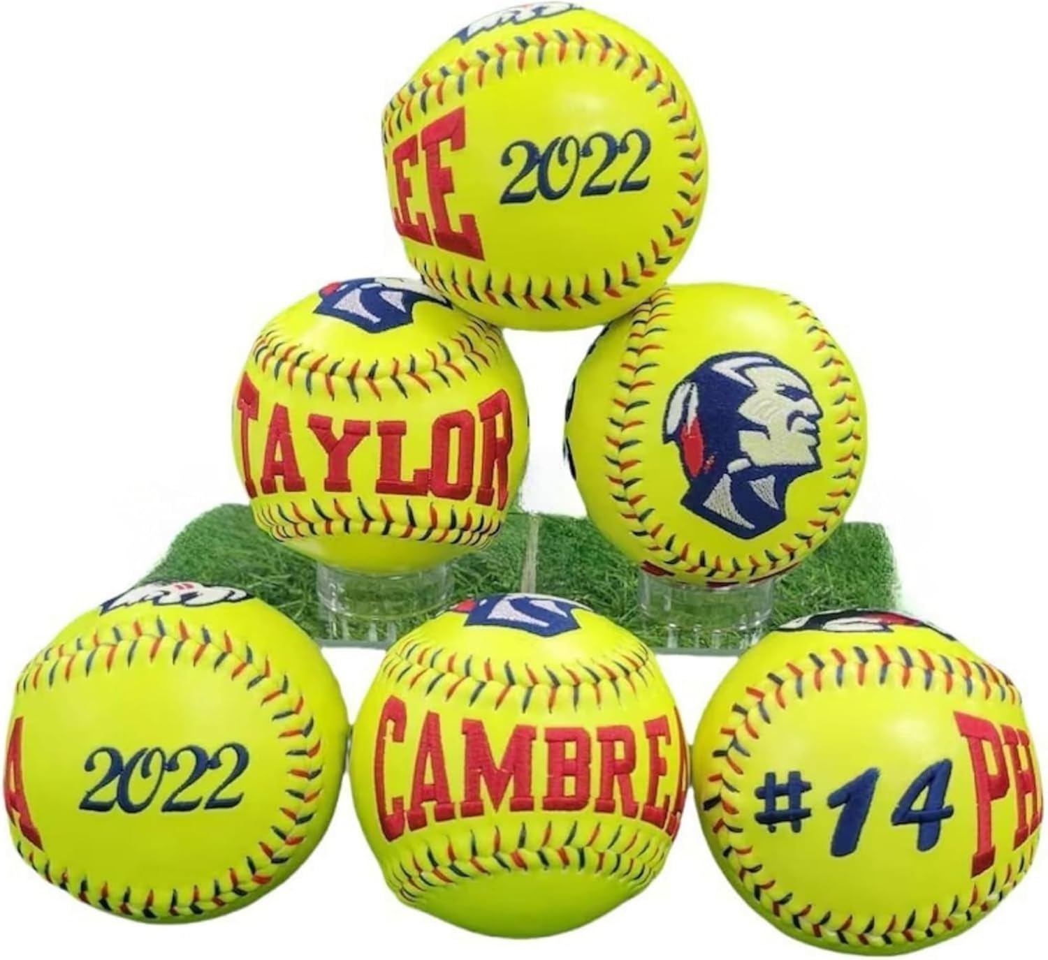 Custom Embroidered Softball/Baseball – Personalized with Team Name,Player Name,Year,Number & Logo,Embroidery Team Gift,Softball Award,Game Day Gift,Trophy(Durable, Sports Equipment)