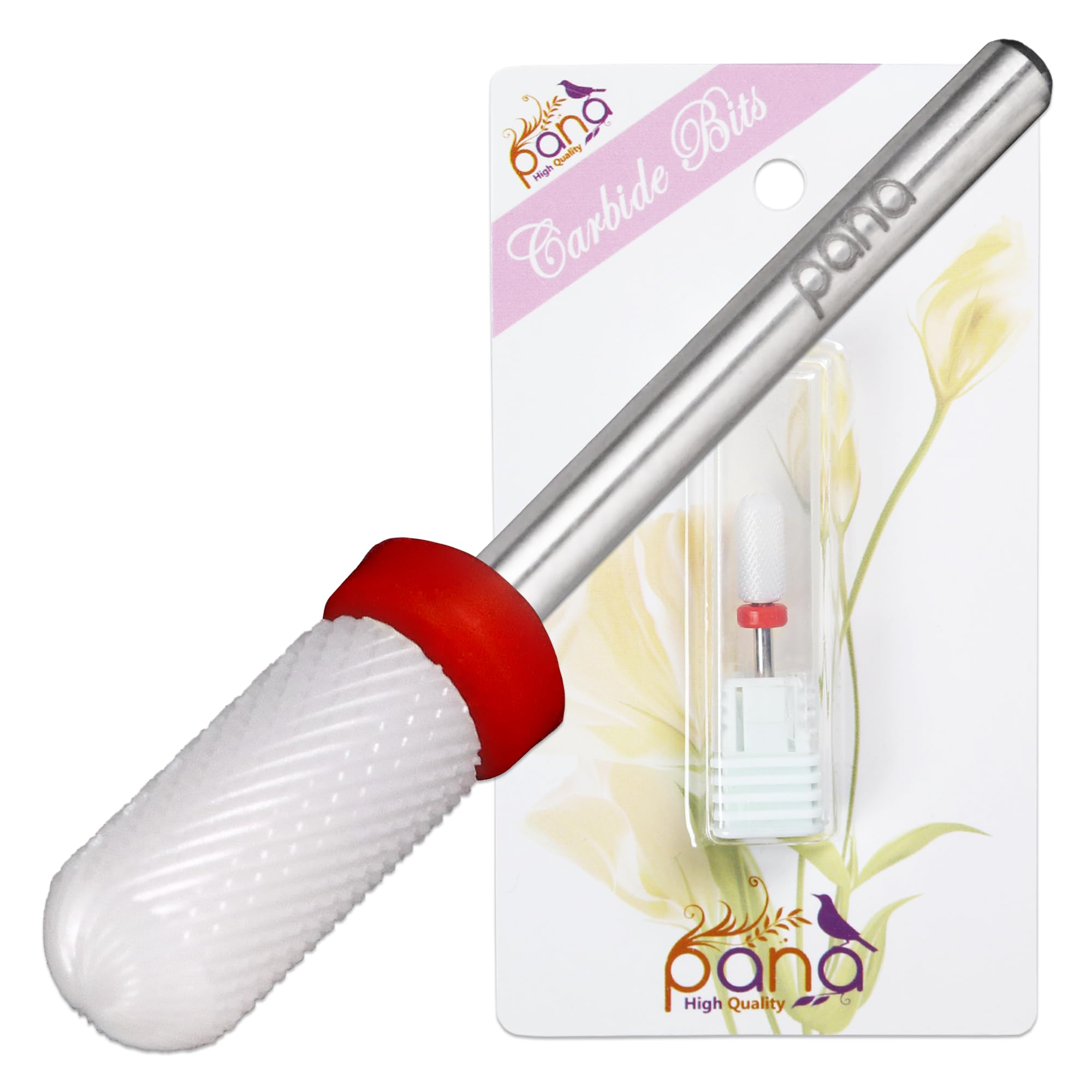 PANA 3/32" Shank Round Top Small Barrel Ceramic Bit (White, Fine)