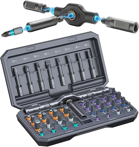 Juego de destornilladores magnéticos 42 en 1, mini destornilladores de trinquete multibroca, herramientas manuales, kit de reparación de llave