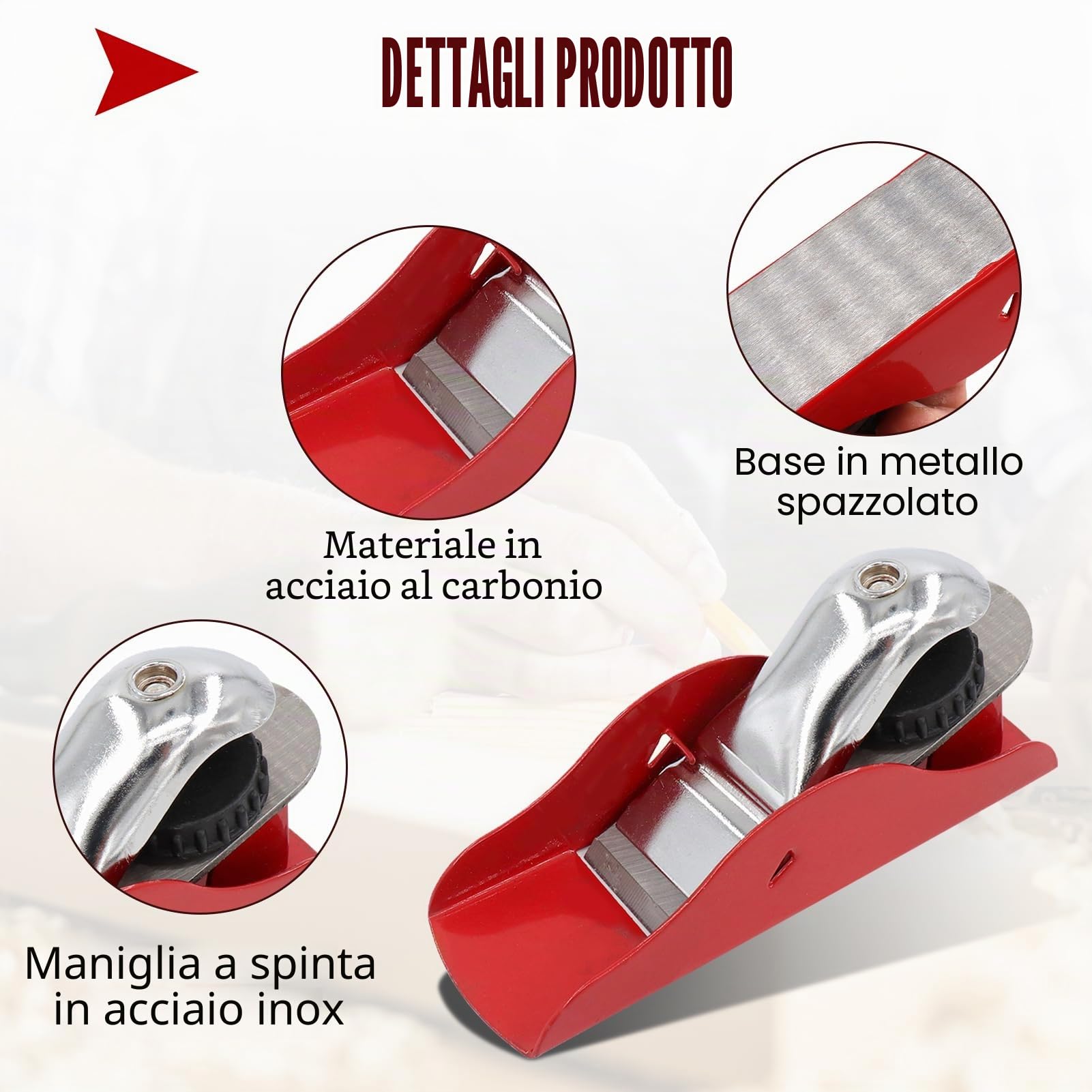 Mini Pialletto per Legno a Mano,Pialla per Legno,Pialletto a Mano per Legno,Piallatrice per Legno,Pialla a Mano per Legno,Piccola Pialla Compatta e Regolabile per la Lavorazione del Legno