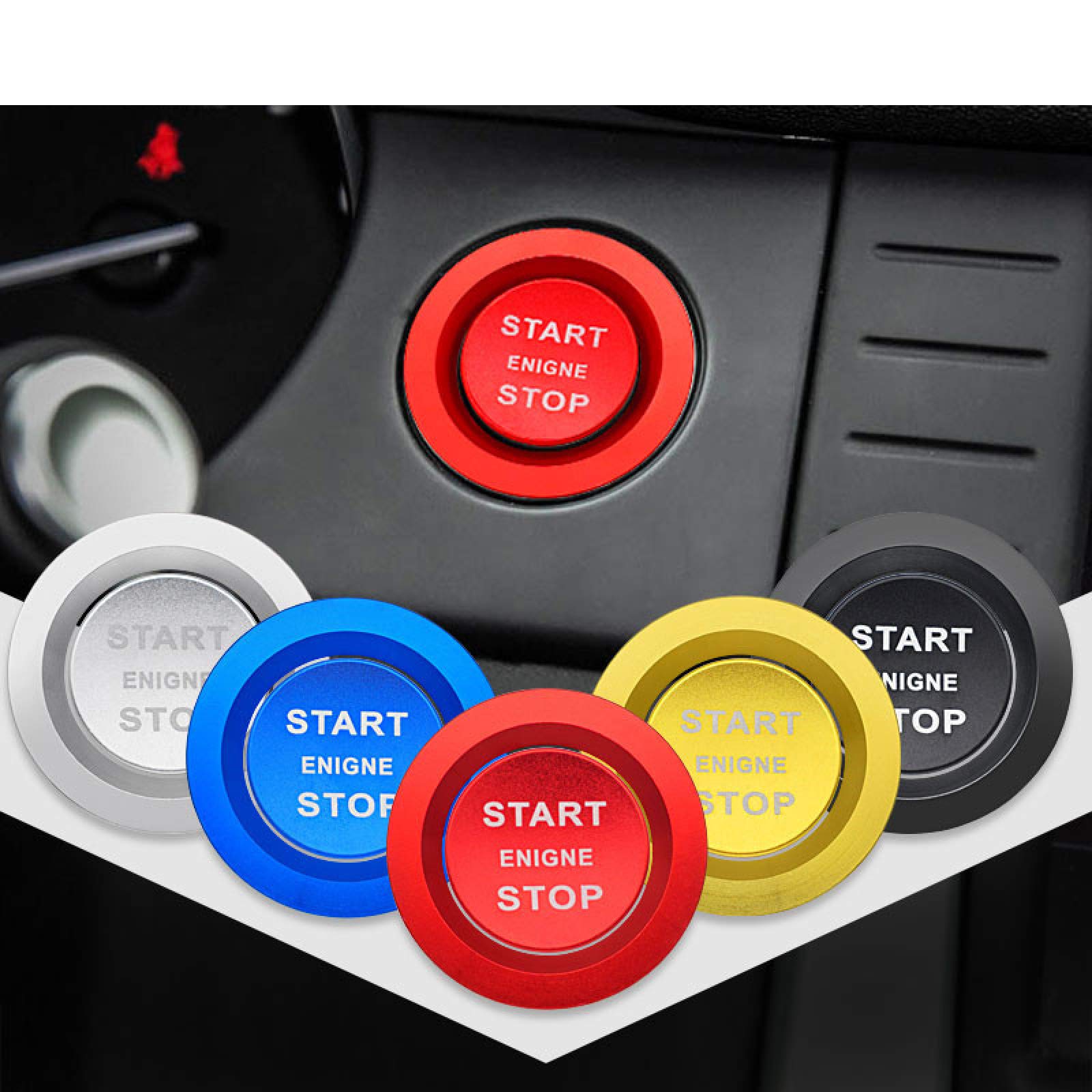 Car Styling Stickers, For Land Rover Range Rover Auto Engine Push Start Stop Button Ring Cover Case Interior