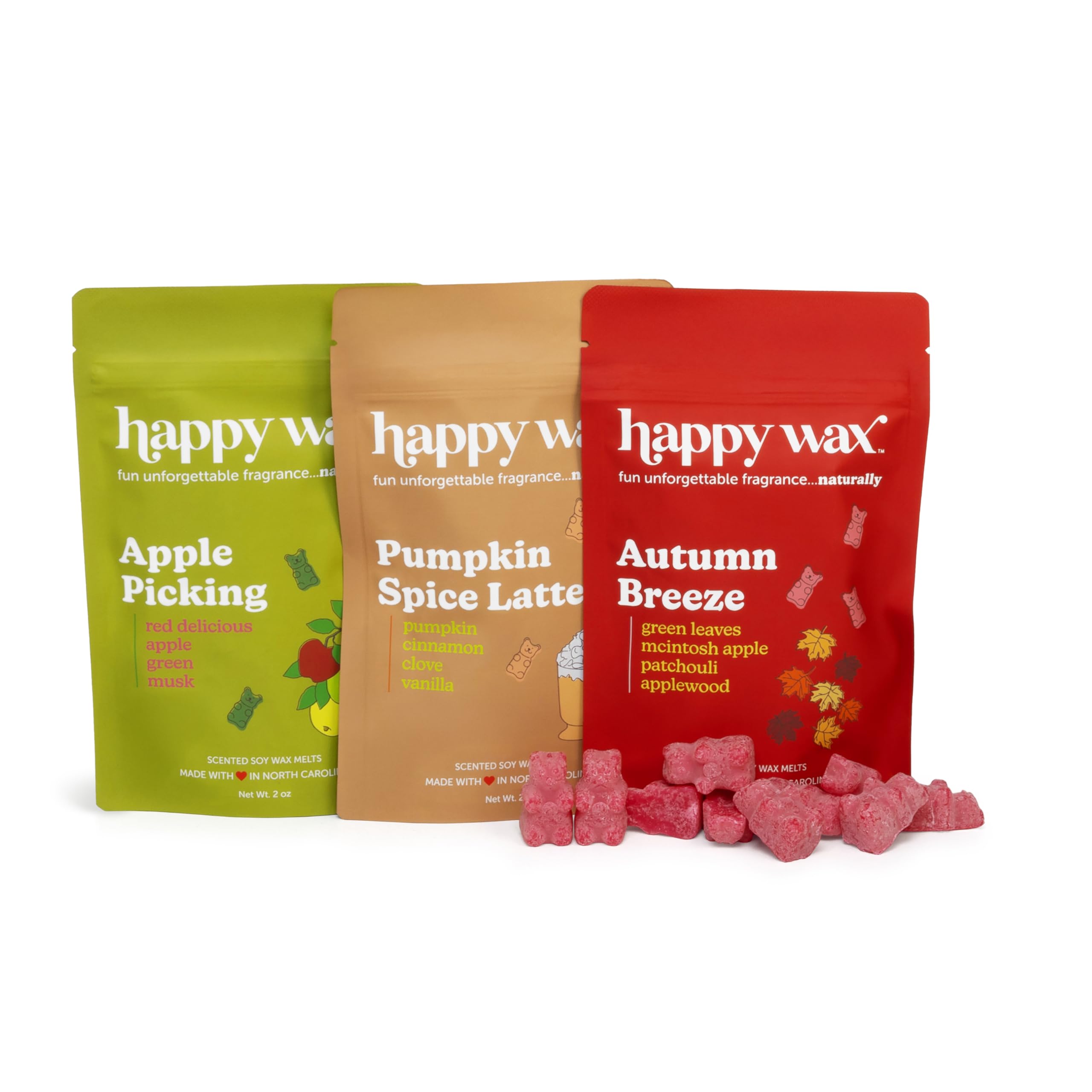 Happy Wax Fall Scented Soy Wax Melts 6oz Variety Pack - Forever Fall Mix