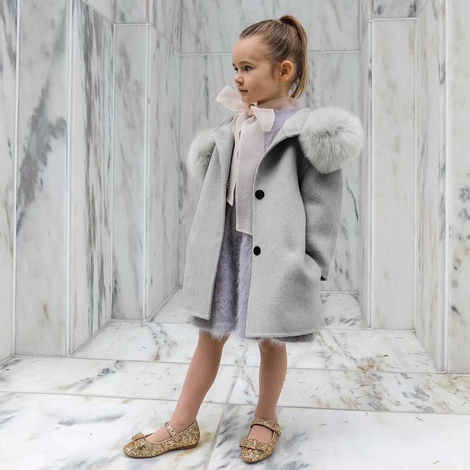 Toddler Girls Winter Windproof Coat Jacket Kids Warm Hooded Outerwear Jacket Thick Jackets for Toddlers