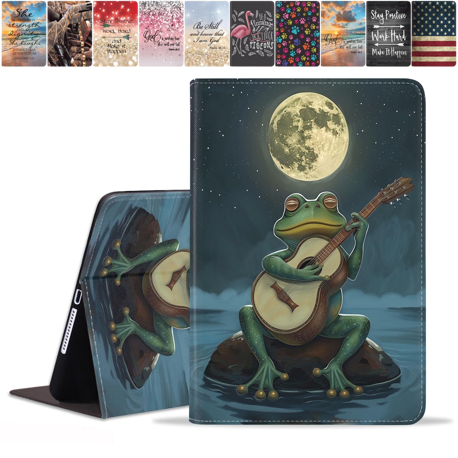 Case for iPad 9th/8th/7th Gen (2021/2020/2019) 10.2 Inch, Slim PU Leather Cover, Adjustable Stand with Auto Wake/Sleep Case for iPad Air (3rd Gen)