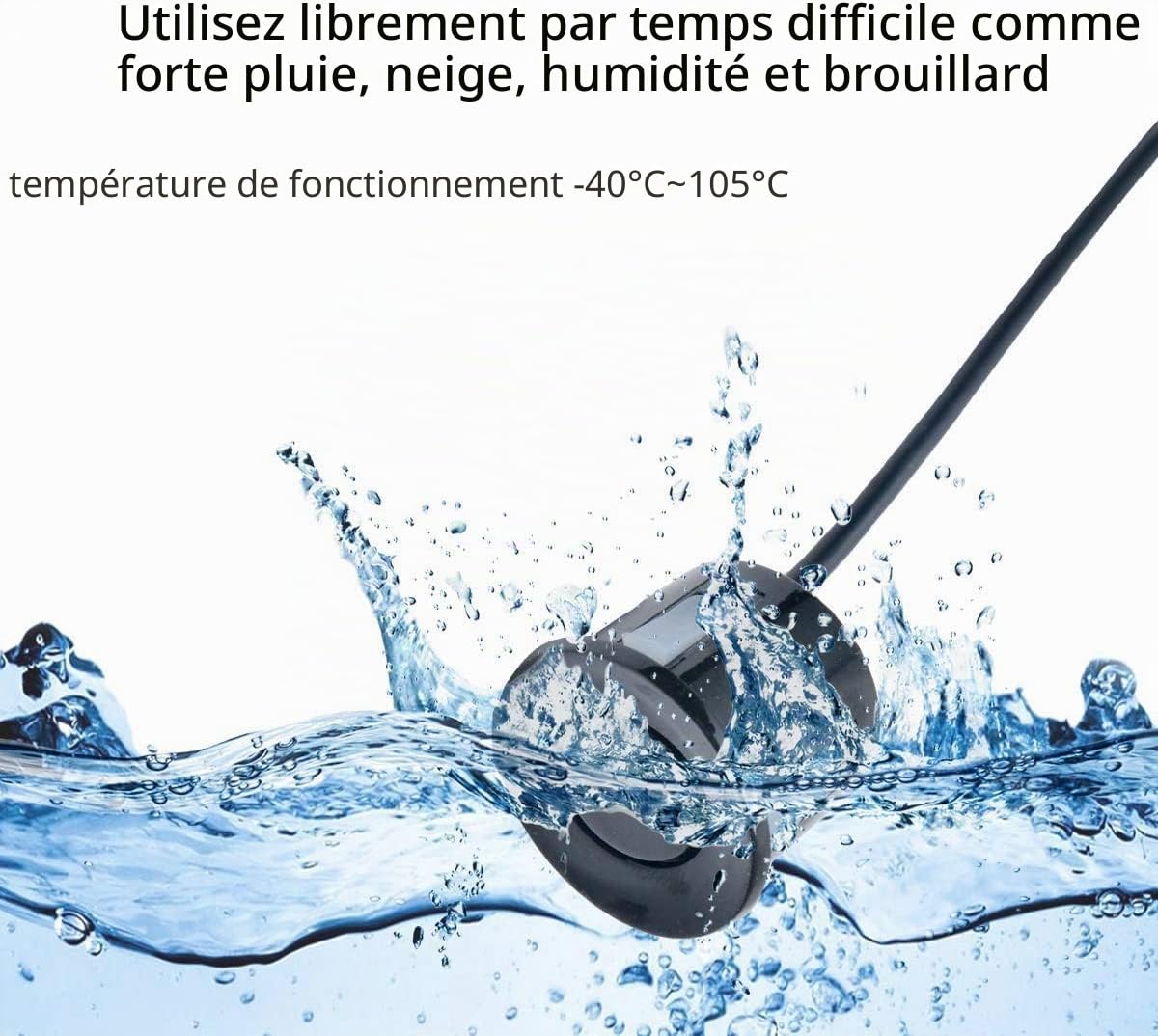 Système de radar de recul de stationnement de voiture, capteur de stationnement de voiture à double cœur Système de radar de recul avant et arrière Écran LCD à 8 capteurs Noir