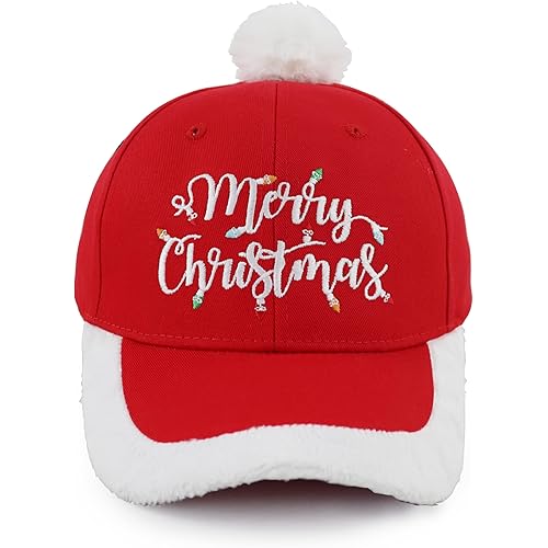 Christmas Hat For Women Men, Merry Christmas Gifts For Mom Dad, Funny Adjustable Embroidered Cotton Red/White Santa Baseball Cap, Xmas Presents For Grandpa Grandma Husband Sister Friends Family