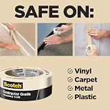 Scotch Contractor Grade Masking Tape, 0.70 in x 60.10 yd, 1 Roll – view 2