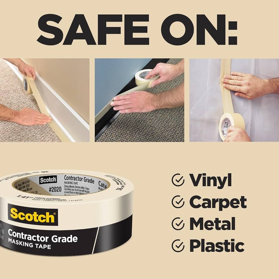 その他 Scotch P6-60HGN Scotch Painter's Tape Contractor Grade Masking Tape, 6 Rolls