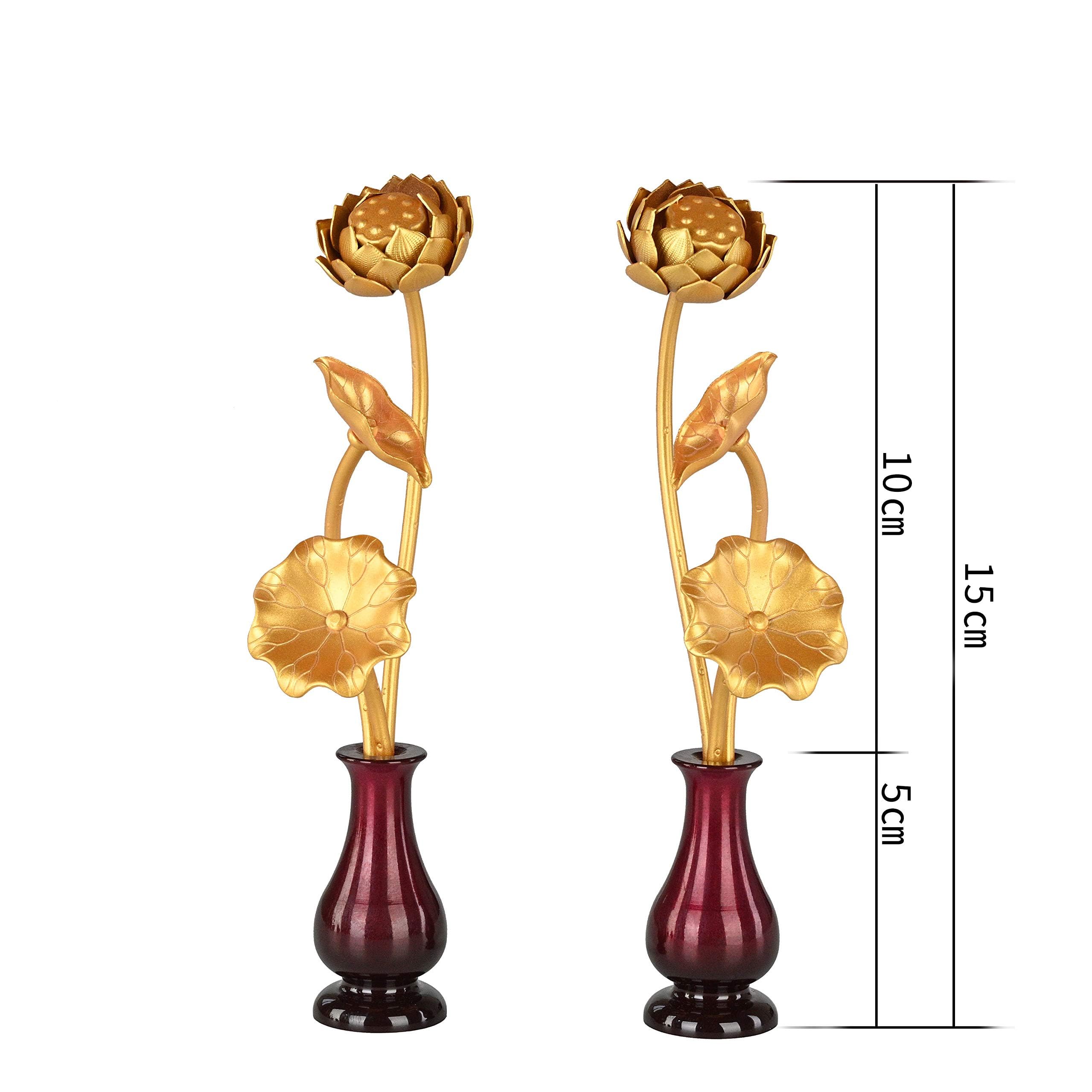 Amazon.co.jp: 都市工坊 高級金属製常花 1セット 花瓶 つき (溜色, 大