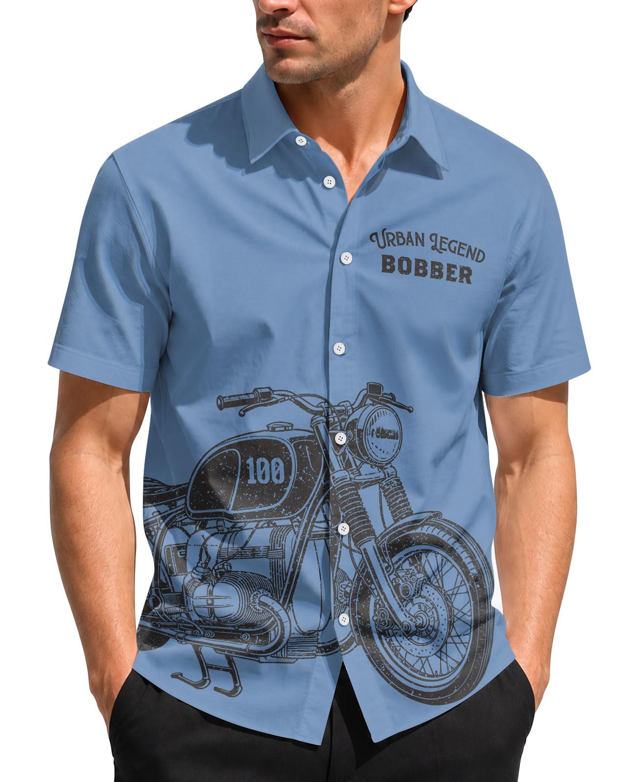 99TIMORO Horror Movie Men's Halloween Button Down Shirts Short Sleeve Top