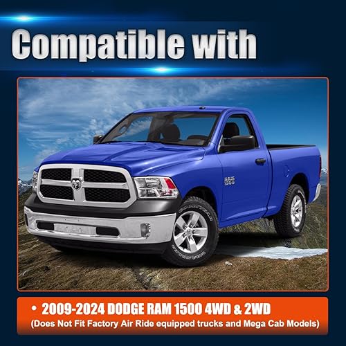 Vista 2 de Kit de elevación trasera de 1.5 pulgadas, espaciadores de elevación de bobina forjada GAsupply compatibles con Dodge Ram 1500 2WD 4WD 2009-2024
