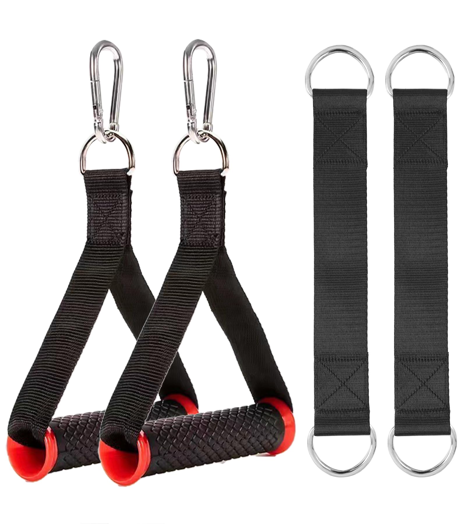Resistance Bands Handle,2 Pcs Exercise Handles,Heavy Duty Handle Attachments For Cable Machine,Workout With 2 Heavy Duty Carabiners, 2 Pcs Horizontal Bar Hanging Straps