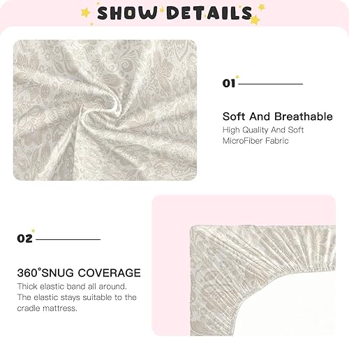 Miniatura 4 de Farmhouse Floral Crib Sheets - Stretchy Fitted Crib Sheets for Boys Girls, Unisex Cozy Baby Crib Sheet 27 x 39 x 5 Inches