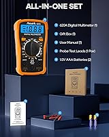 Vista 9 de Probador de Voltaje Multímetro Digital, Assark 2000 Cuentas Multímetro Mide Voltaje CA CC Corriente CC, Probador Medidor Prueba Voltios Ohmios