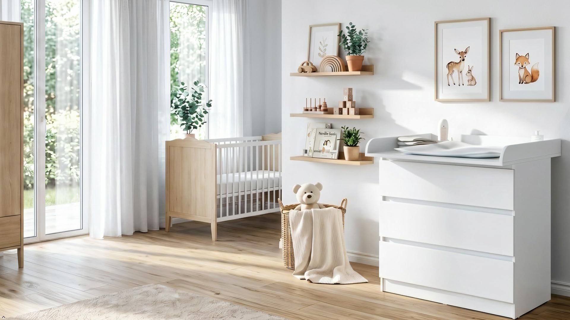 Shefa Kids 800 - Cambiador universal compatible con cómodas Malm, Hemnes y Nordli, color blanco