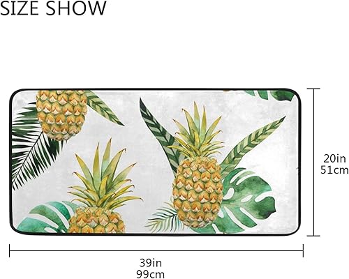 Miniatura 2 de Tapete de cocina de 39 x 20 pulgadas, con frutas tropicales, piña, suave, tapete de baño, antideslizante, para decoración del hogar