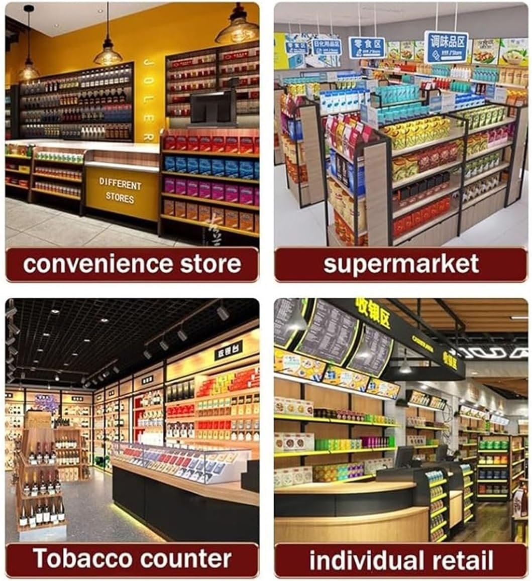 Automated Wall-Mount Cigarette Display Rack, Acrylic Trapezoidal Show Case with Pack Pusher Tray, Retail-Ready Design (38.5cm x 29cm x 22.5cm)