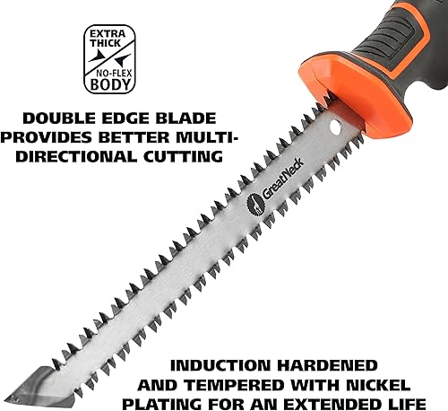 Miniatura 2 de GreatNeck 74030 - Sierra Jab de doble filo de 6 pulgadas, sierra para paneles de yeso, herramientas de tablero, mango de goma antideslizante,
