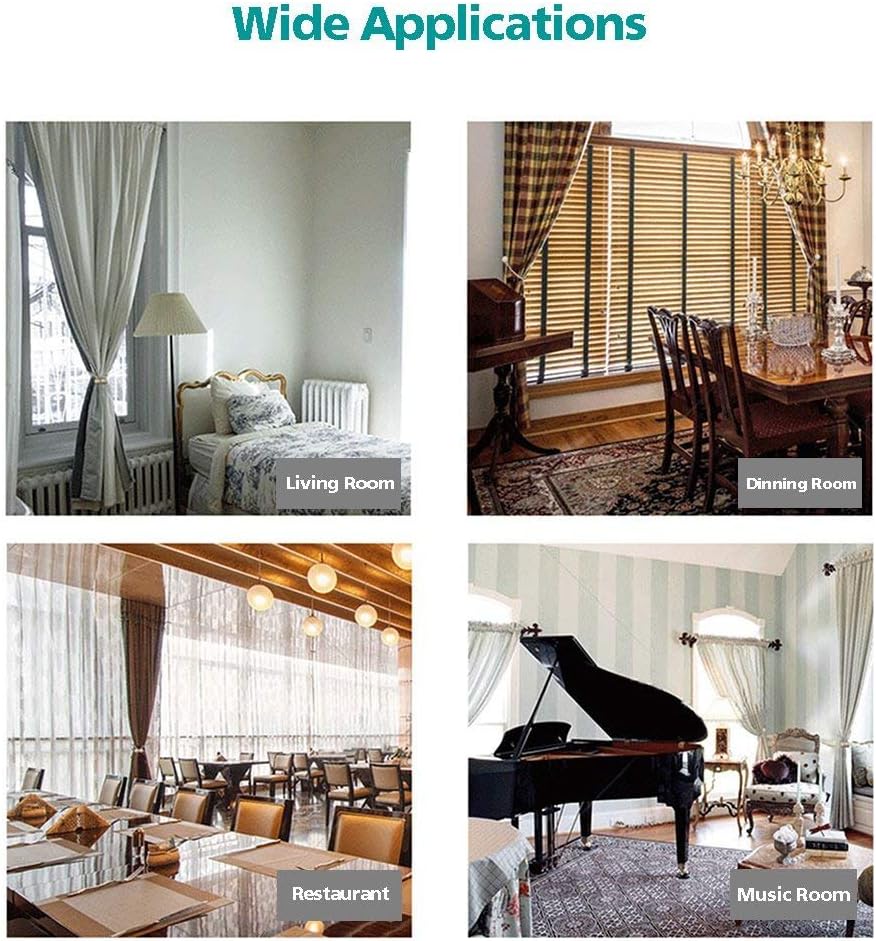 Magnetic Curtain Tiebacks,The Most Convenient Drape Tie Backs,Decorative Rope Holdback Holder for Small, Thin or Sheer Window Drapries,2 Pack-White : Home & Kitchen