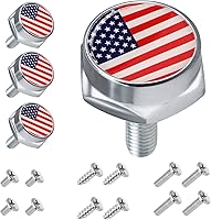 Vista 1 de License Plate Screws Fastener Kit, 4 PCS License Plate Screws with Covers for Fastening License Plates or Frames of Most Cars, Trucks and Rojo