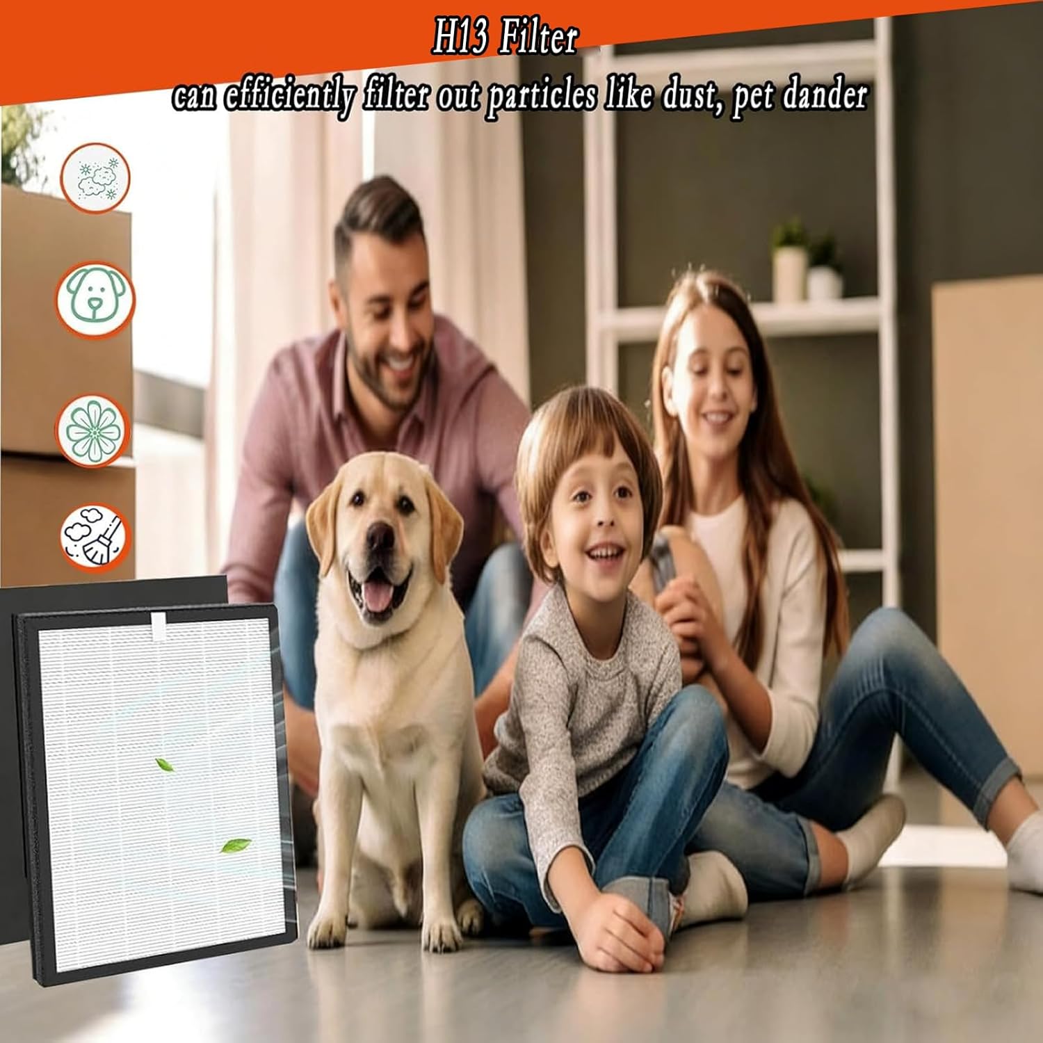 KJ300 Replacement Filter for VEWIOR KJ300 air purifier | 3-in-1 High-Efficiency Filtration-2 Pack H13- Activated Carbon Filter + 4 Pre-Filter of office, bedroom, and workplace