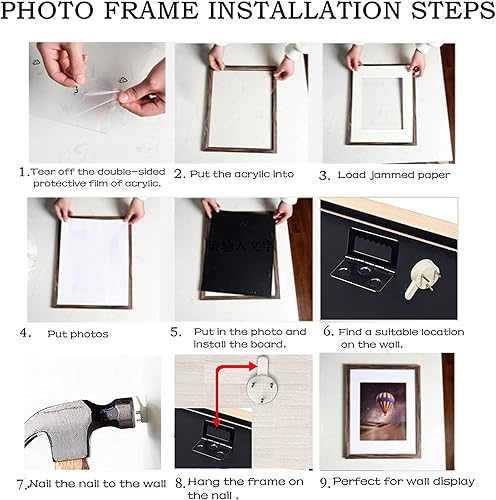 Miniatura 6 de Decort Juego de 4 portarretratos de 8 x 10 pulgadas hechos de madera maciza de vidrio templado, para galería de fotos, hechos para exhibir fotos,