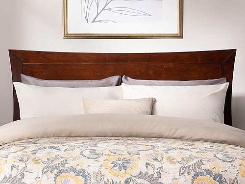 Miniatura 5 de AFI Metro cama de plataforma de madera de perfil bajo con estribo a juego matrimonial nogal